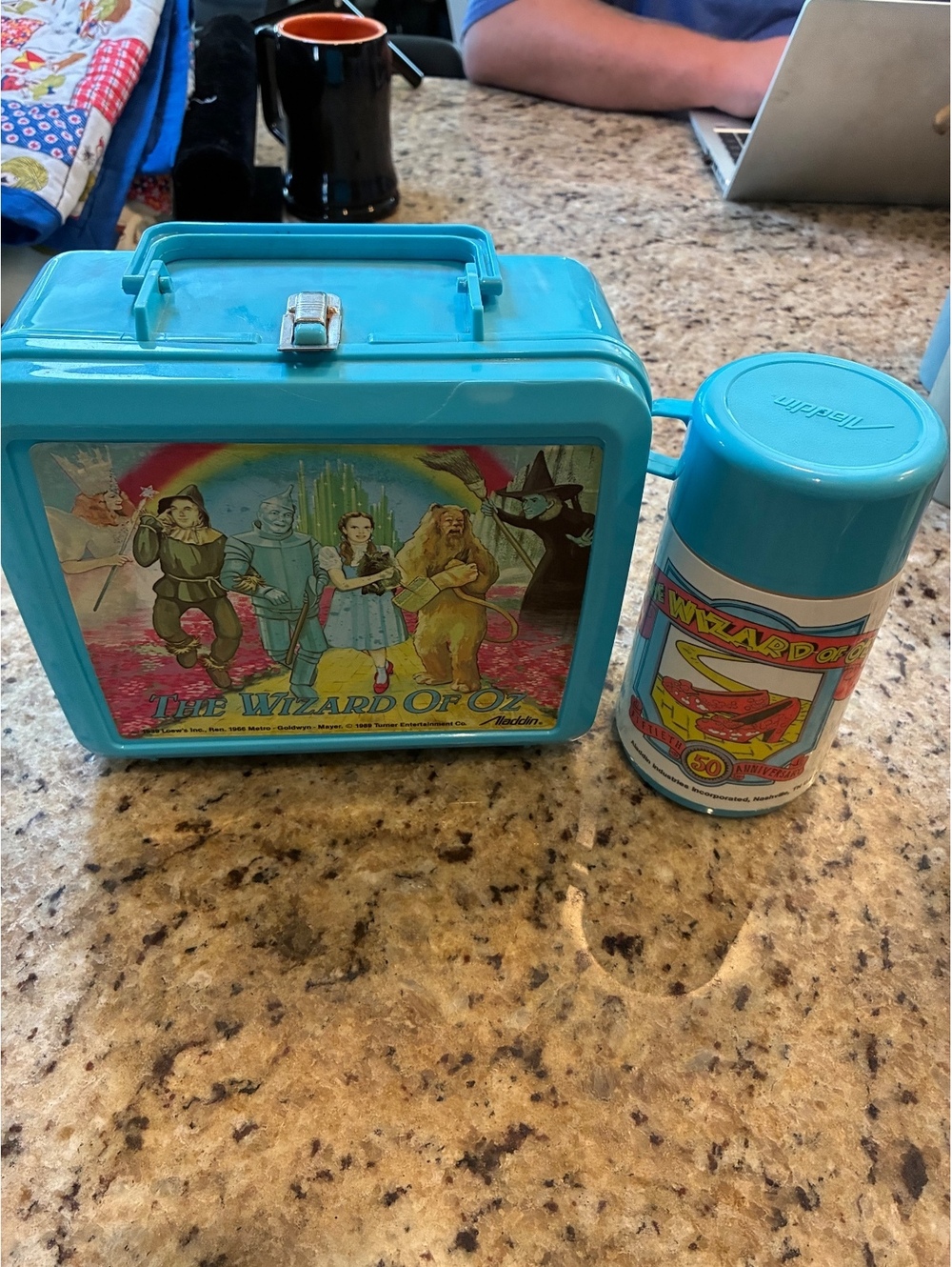 Vintage Aladdin Wizard of Oz metal lunchbox and thermos